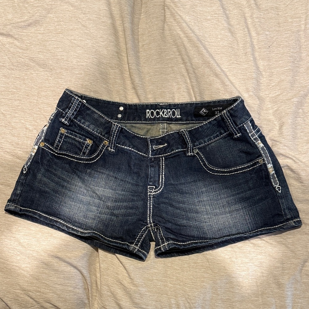 Rock & Roll Cowgirl Dark Blue Jean Shorts